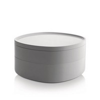 photo Alessi-Birillo Bathroom container with compartments in PMMA, white With lid 1